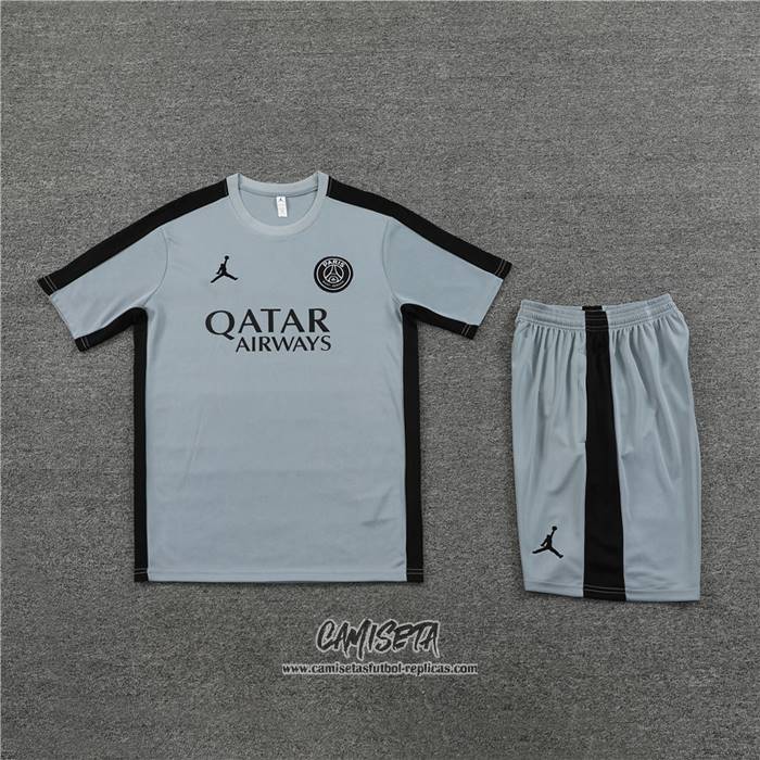 Chandal del Paris Saint-Germain Jordan 2023-2024 Manga Corta Gris - Pantalon Corto